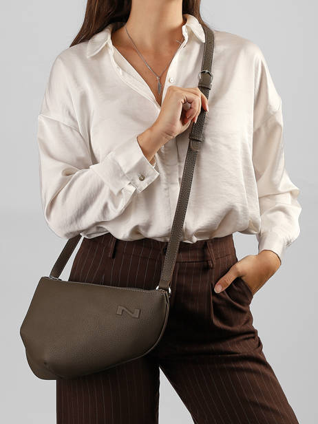 Sac Bandoulière Large City Perle Cuir Nathan baume Marron n city 1 vue secondaire 1