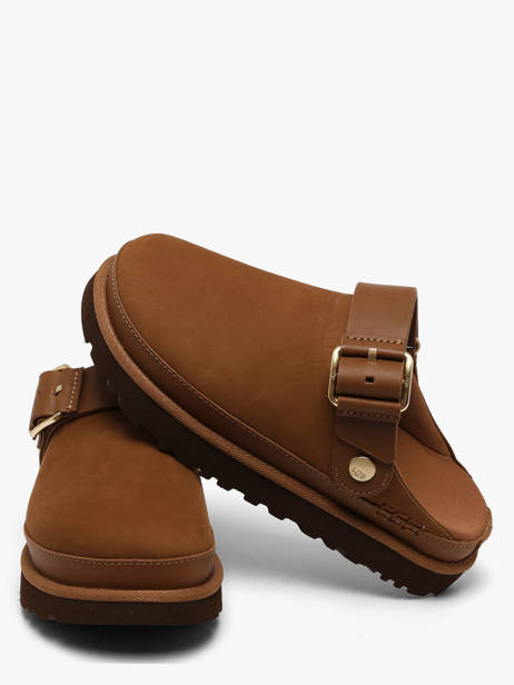 Slippers With Straps In Leather Ugg Brown women 1169590 other view 1