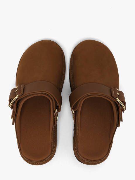 Slippers With Straps In Leather Ugg Brown women 1169590 other view 2