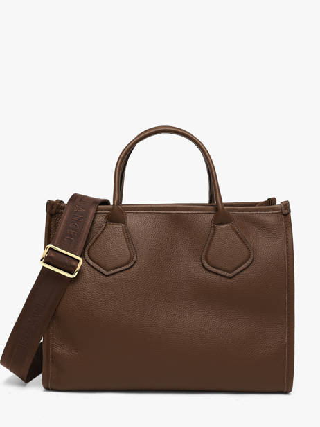 Medium Leather Jour Tote Bag Lancel Brown jour A12996 other view 4
