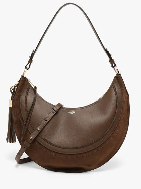 Medium Leather Hobohème Hobo Bag Lancel Brown hoboheme A14219