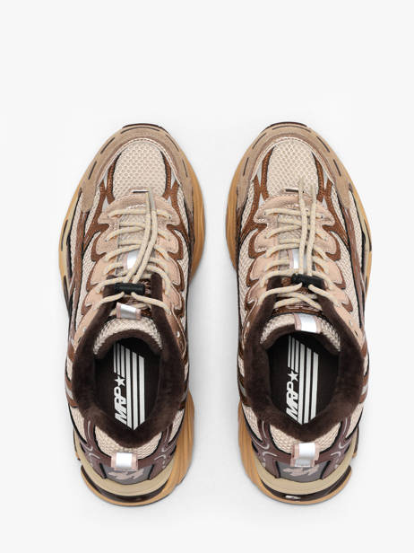 Sneakers En Cuir Mrp star Beige women V14 vue secondaire 3