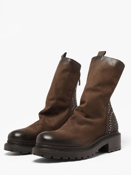 Boots In Leather Metisse Brown women MA1024 other view 1