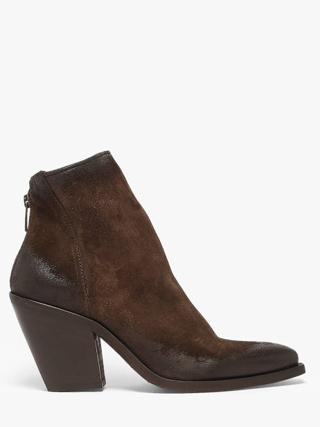 Heeled Santiago Boots In Leather Metisse Brown women XD2416