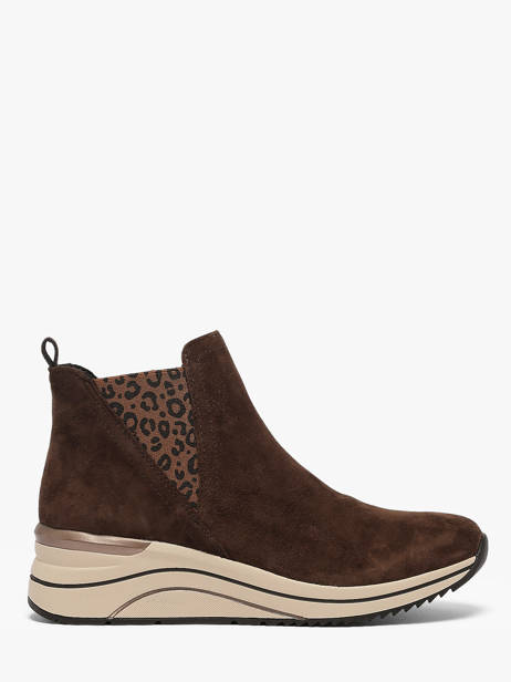 Platform Sneakers In Leather Remonte Brown women 25