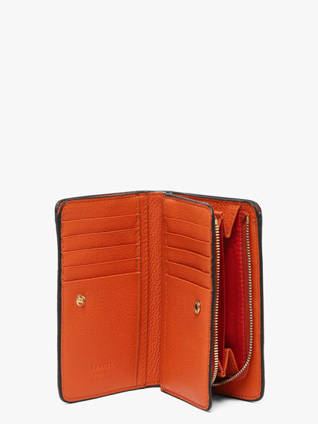 Wallet Enveloppe Leather Lancel Orange enveloppe A13710 other view 1
