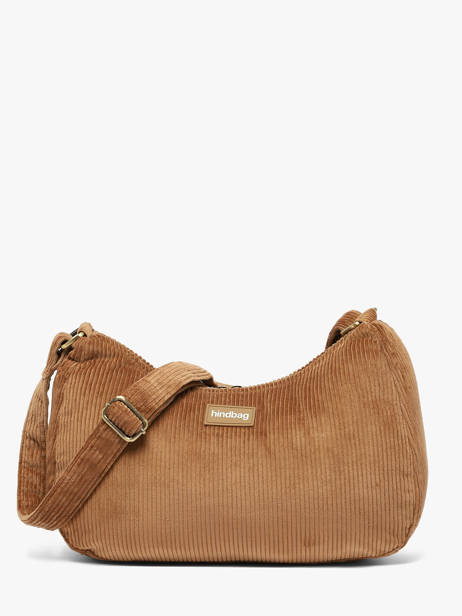 Sac Bandoulière Velours Velours Côtelé Hindbag Marron velours V