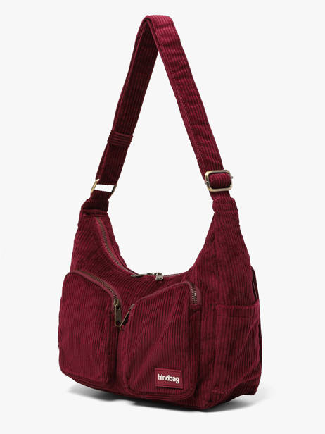 Shoulder Bag Velours Corduroy Hindbag Red velours V other view 1