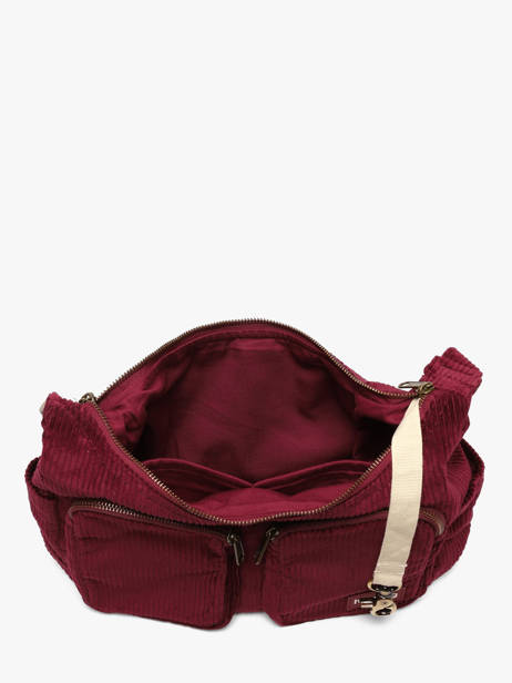 Shoulder Bag Velours Corduroy Hindbag Red velours V other view 2