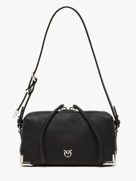 Leather Mini Bauletto Shoulder Bag Pinko Black love bag soft 6967A3CX