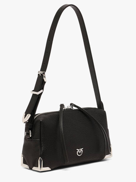 Leather Mini Bauletto Shoulder Bag Pinko Black love bag soft 6967A3CX other view 2