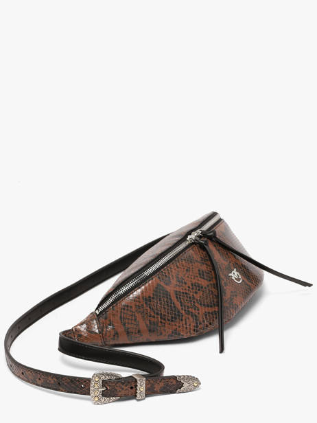 Belt Bag Leather Pinko Brown love bag icon 6724A3E5 other view 2