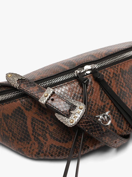 Belt Bag Leather Pinko Brown love bag icon 6724A3E5 other view 3