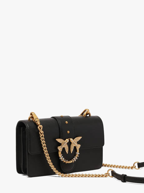 Leather Mini Love One Crossbody Bag Pinko Black love bag icon 7071A0F1 other view 1