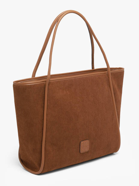Sac Shopping Ld Bags Velours Côtelé Laurent david Marron ld bags 111 vue secondaire 1