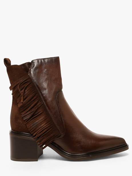 Heeled Boots In Leather Mjus Brown women L39218