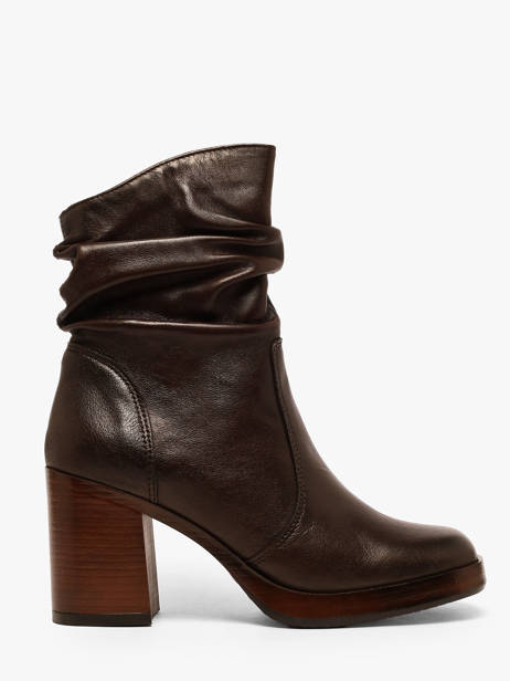 Heeled Boots In Leather Mjus Brown women P96227