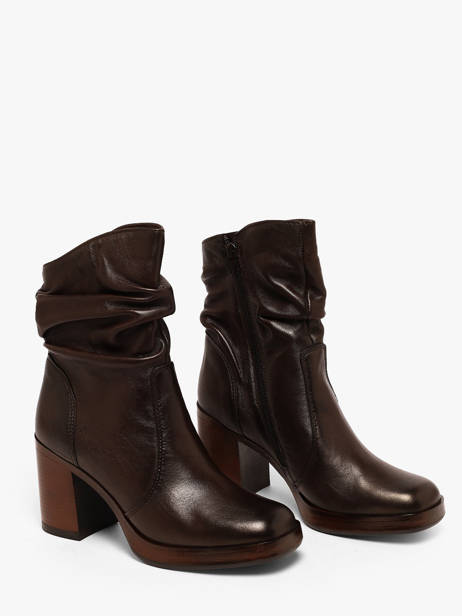 Heeled Boots In Leather Mjus Brown women P96227 other view 1
