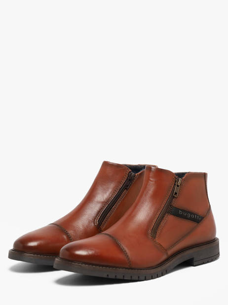 Boots In Leather Bugatti Brown men 3318373Q other view 1