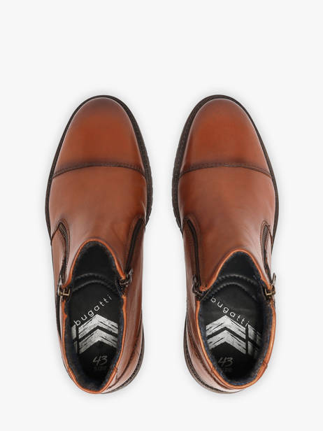 Boots In Leather Bugatti Brown men 3318373Q other view 3
