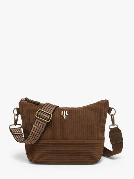 Shoulder Bag Velours Le voyage en panier Brown velours AHP304