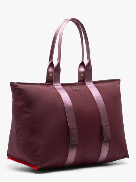 Sac Cabas Zippé L Mistral Rollable Nylon Et Cuir Lancel Violet mistral A13996 vue secondaire 2