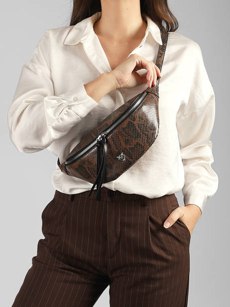 Belt Bag Leather Pinko Brown love bag icon 6724A3E5 other view 1