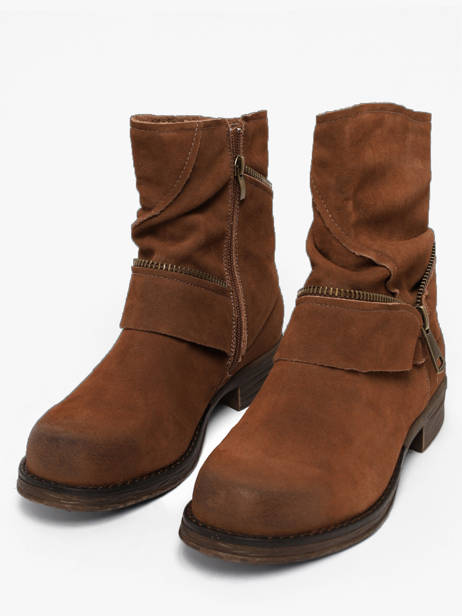 Boots En Cuir Mustang Marron women M0042001 vue secondaire 1