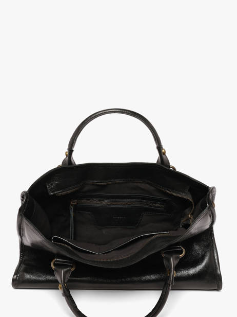 Satchel Cow Shiny Leather Basilic pepper Black cow shiny BCOS22 other view 3