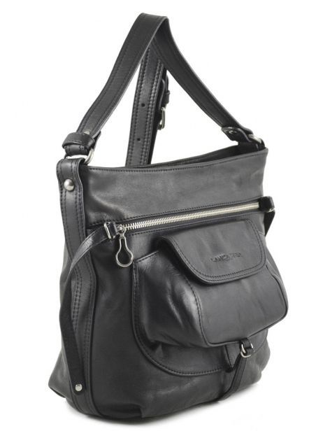 Sac Bandoulière Nova Cuir Lancaster Noir soft vintage nova 5761 vue secondaire 4