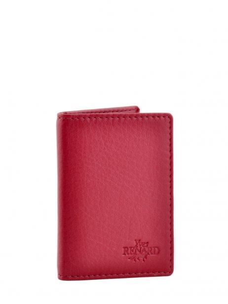 Card Holder Leather Yves renard Red foulonne 234