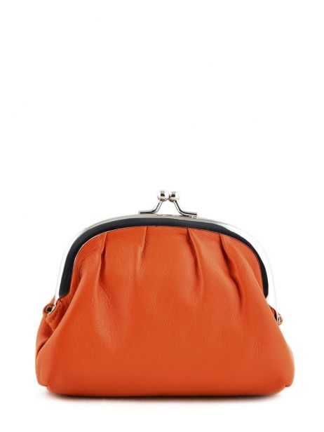 Porte-monnaie Cuir Hexagona Orange coconut E77214 vue secondaire 3