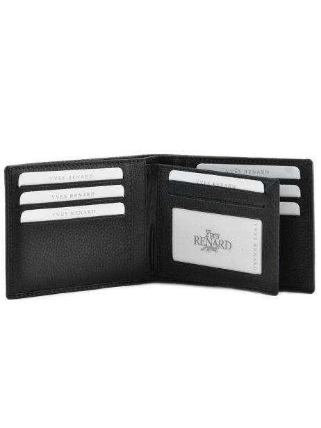 Portefeuille Cuir Yves renard Noir foulonne 2374 vue secondaire 3