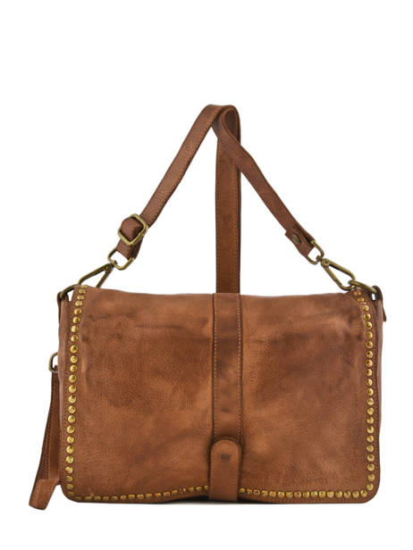 Shoulder Bag Dewashed Leather Milano Brown dewashed DE17112