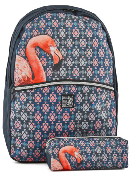 Backpack 2 Compartments With Free Pencil Case Laissez lucie faire Blue spring LFE12090