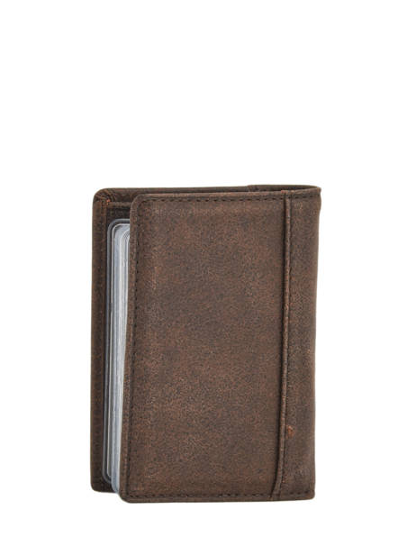 Card Holder Leather Hexagona Brown instinct 667290 other view 1