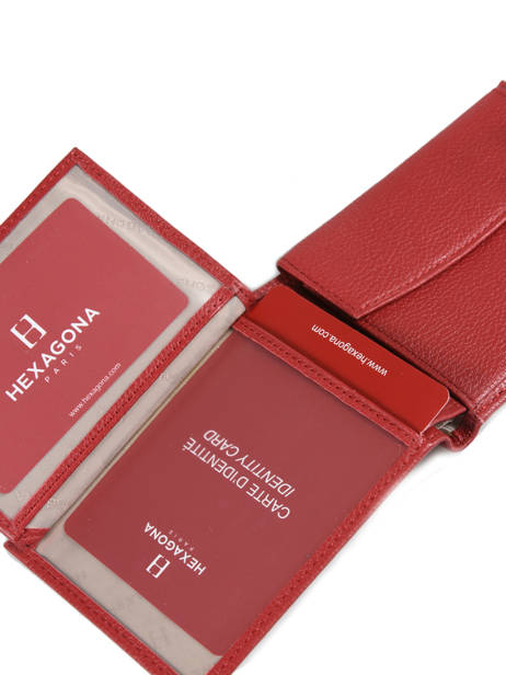 Portefeuille Confort Cuir Hexagona Rouge confort 461050 vue secondaire 1