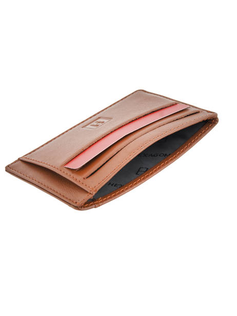 Card Holder Leather Hexagona Brown soft 227530 other view 1