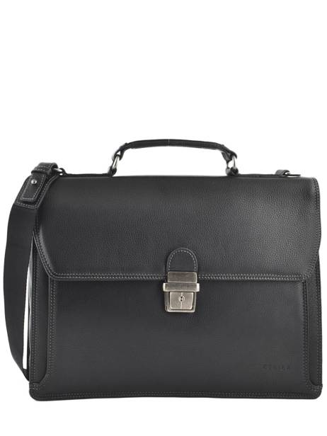 Briefcase 1 Compartment Etrier Black flandres EFLA01 other view 1