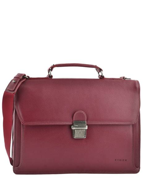 Briefcase 1 Compartment Etrier Red flandres EFLA01 other view 1