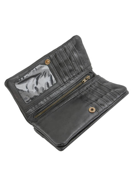 Leather Cow Wallet Basilic pepper Black cow BCOW96 other view 1