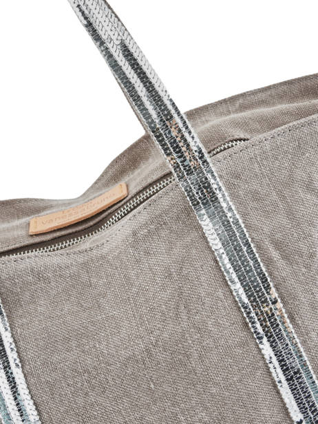 Zipped Linen Tote Bag Le Cabas Sequins Vanessa bruno Gray cabas lin 31V40409 other view 2