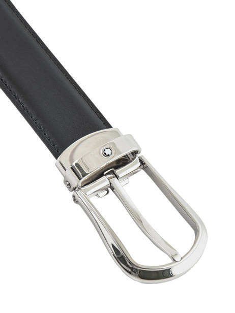 Leather Belt With Stainless Steel Buckle Montblanc Black belts 118425 other view 1