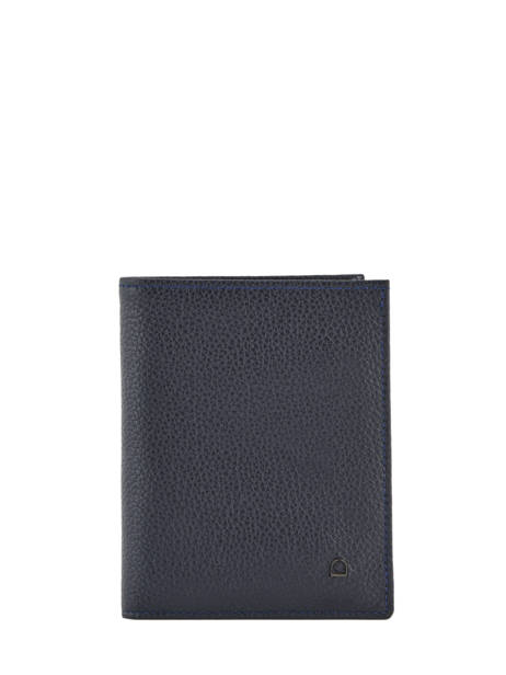 Portefeuille/ Porte-cartes Cuir Etrier Bleu madras EMAD248