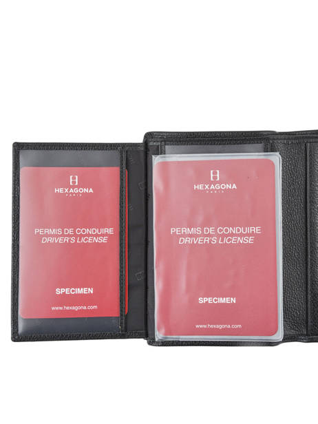 Portefeuille Cuir Hexagona Noir confort 467282 vue secondaire 1