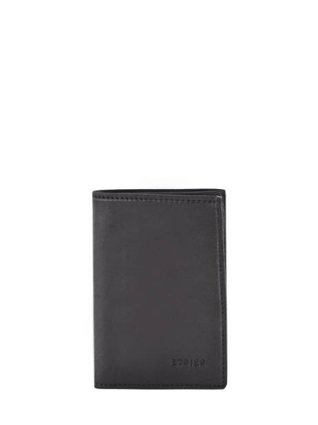 Wallet With Coin Purse Leather Leather Etrier Black oil EOIL941