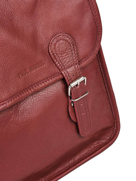 Medium Leather La Sacoche Crossbody Bag Paul marius Red vintage M other view 1