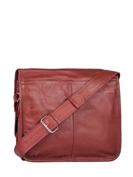 Medium Leather La Sacoche Crossbody Bag Paul marius Red vintage M other view 3