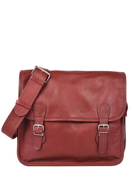Medium Leather La Sacoche Crossbody Bag Paul marius Red vintage M