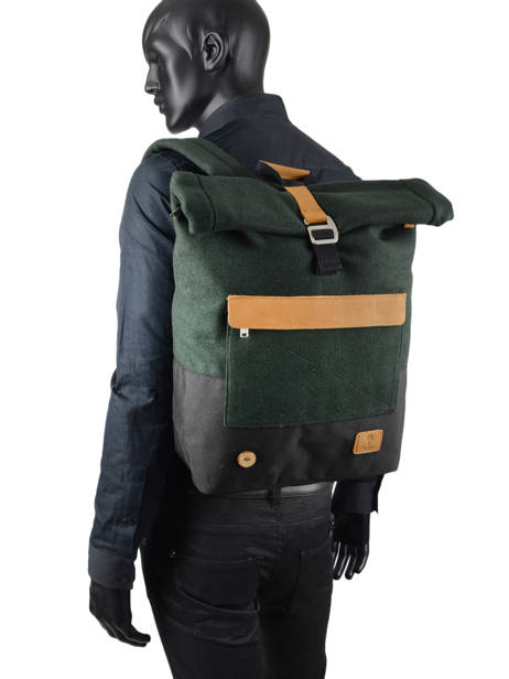 Cycling Wool Backpack Faguo Green wool 20LU9401 other view 2